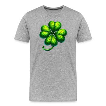 Trèfle à quatre feuilles - T-shirt bio Premium Homme - gris chiné - Devant - Damien (186cm)