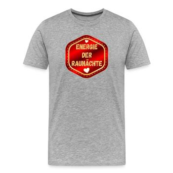ENERGIE DER RAUNÄCHTE - Männer Premium Bio T-Shirt - Grau meliert - Vorne - Damien (186cm)