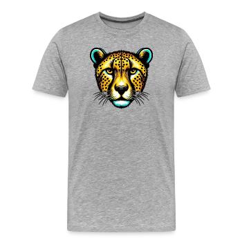 Gepard - Männer Premium Bio T-Shirt - Grau meliert - Vorne - Damien (186cm)