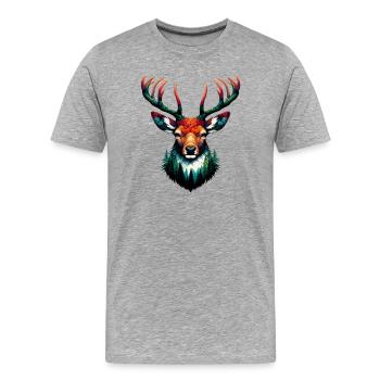 Deer - Men's Premium Organic T-Shirt - heather grey - Front - Damien (186cm)