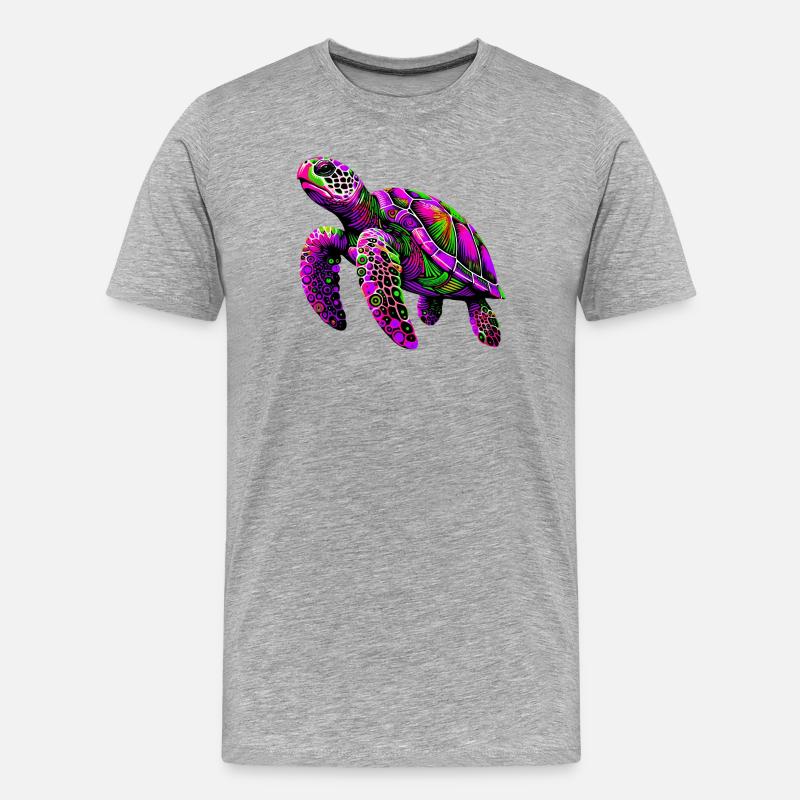 Schildkröte - Männer Premium Bio T-Shirt - Grau meliert