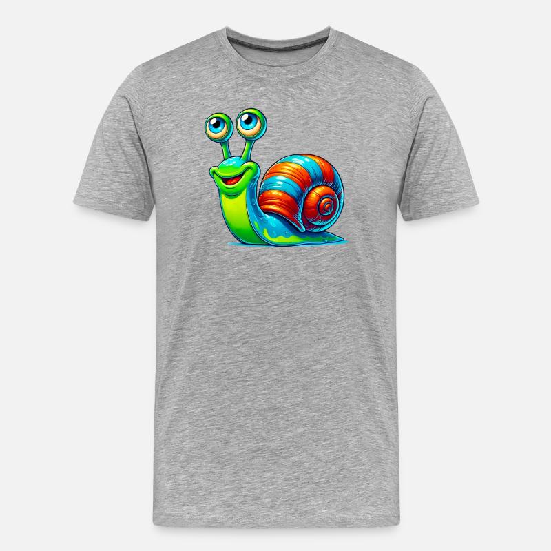 Schnecke - Männer Premium Bio T-Shirt - Grau meliert
