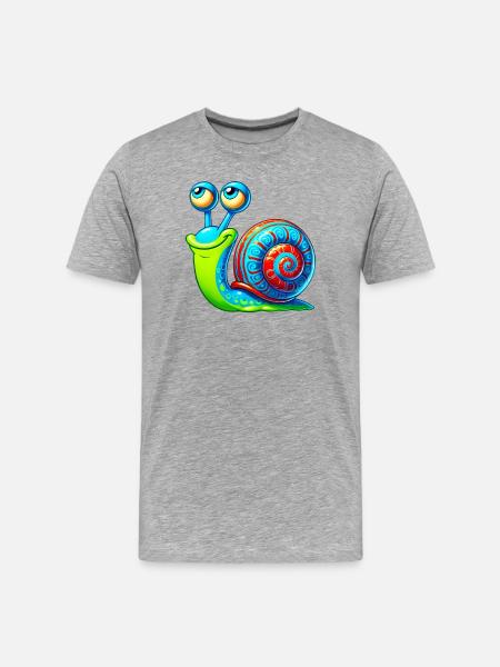 Snail - Men's Premium Organic T-Shirt - heather grey