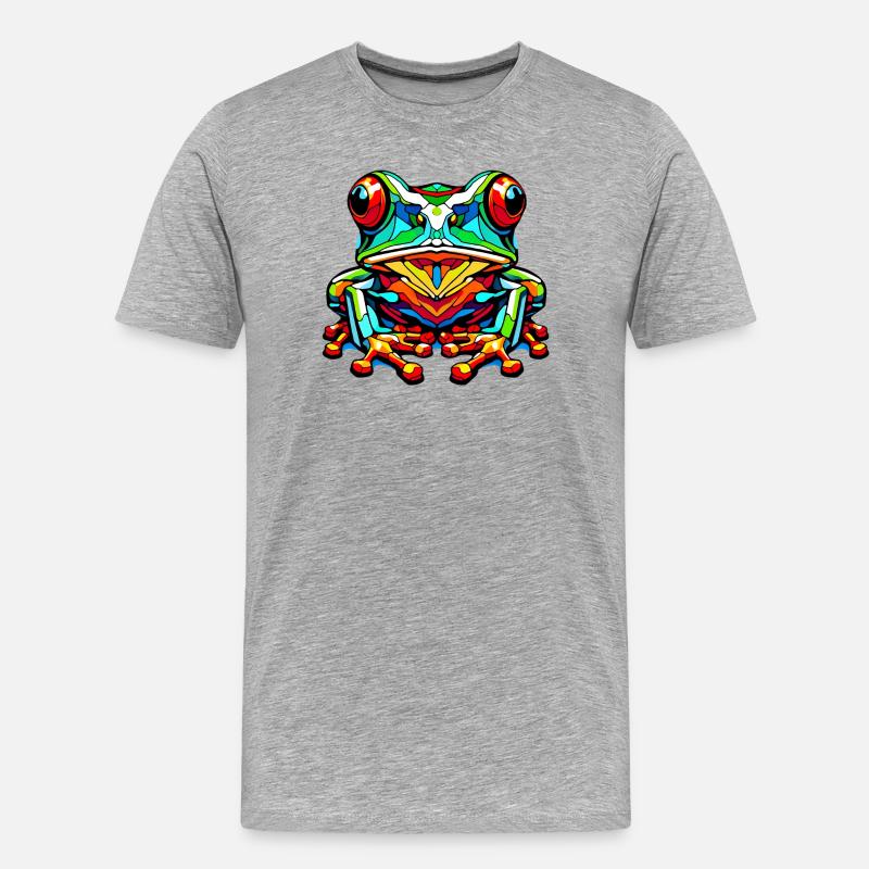 Frosch - Männer Premium Bio T-Shirt - Grau meliert