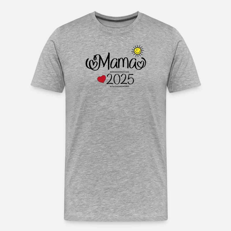 mama 2025 - Männer Premium Bio T-Shirt - Grau meliert