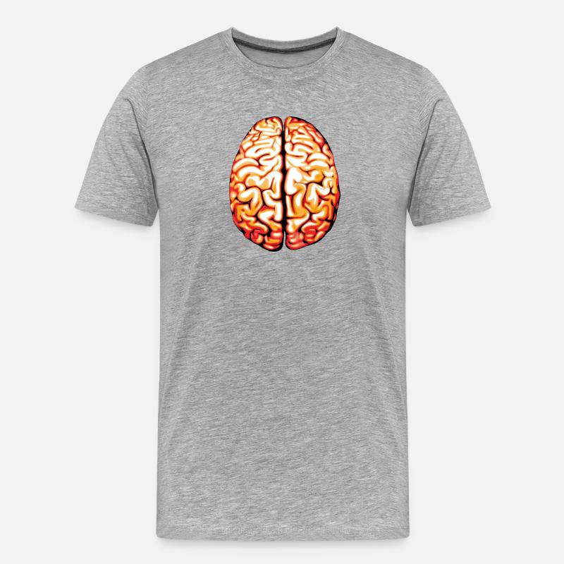 Hirn in Originalgröße - Männer Premium Bio T-Shirt - Grau meliert