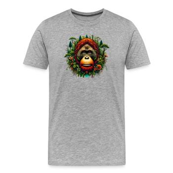 Orang-outan Singe Orang-outan - T-shirt bio Premium Homme - gris chiné - Devant - Damien (186cm)