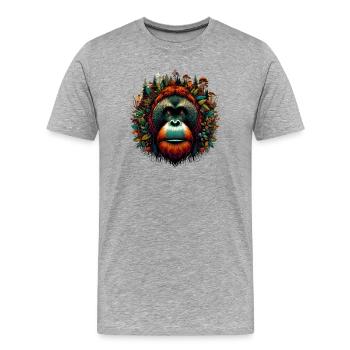 Orang-outan Singe Orang-outan - T-shirt bio Premium Homme - gris chiné - Devant - Damien (186cm)