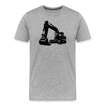 Bagger / excavator - Männer Premium Bio T-Shirt - Grau meliert - Vorne - Damien (186cm)