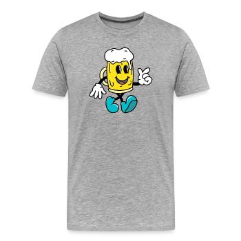 Bière - T-shirt bio Premium Homme - gris chiné - Devant - Damien (186cm)