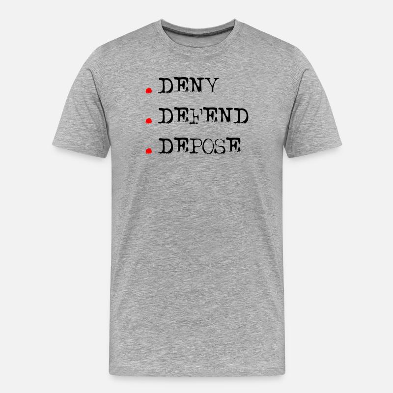 Deny Defend Depose - Männer Premium Bio T-Shirt - Grau meliert