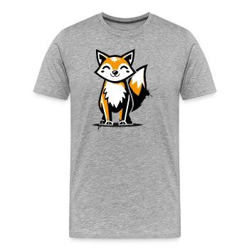 Moderner Fuchs im Stencil Graffiti-Design - Männer Premium Bio T-Shirt - Grau meliert - Vorne - Damien (186cm)