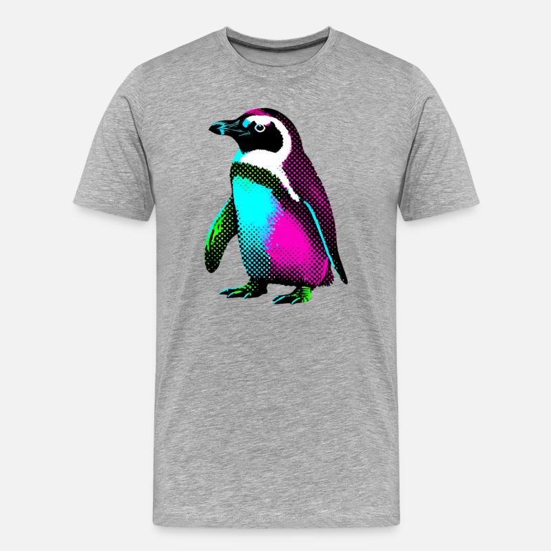 Pinguin - Männer Premium Bio T-Shirt - Grau meliert