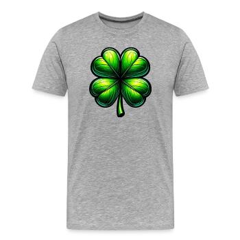 Four-leaf clover - Men's Premium Organic T-Shirt - heather grey - Front - Damien (186cm)