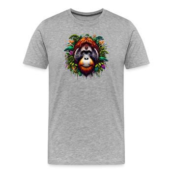 Orang-outan Singe Orang-outan - T-shirt bio Premium Homme - gris chiné - Devant - Damien (186cm)