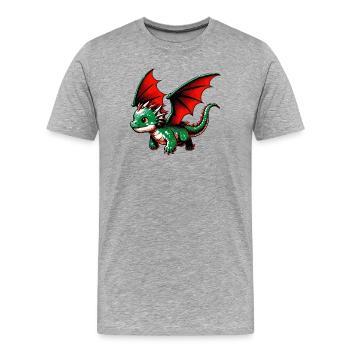 Dragon - T-shirt bio Premium Homme - gris chiné - Devant - Damien (186cm)