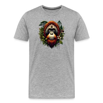 Orang-outan Singe Orang-outan - T-shirt bio Premium Homme - gris chiné - Devant - Damien (186cm)