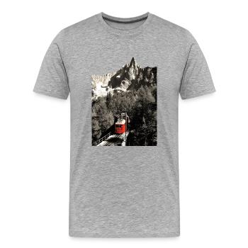 Alpine Train - Men's Premium Organic T-Shirt - heather grey - Front - Damien (186cm)