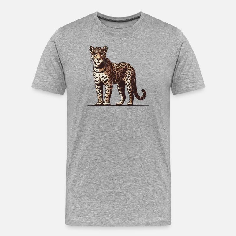 Jaguar - Männer Premium Bio T-Shirt - Grau meliert