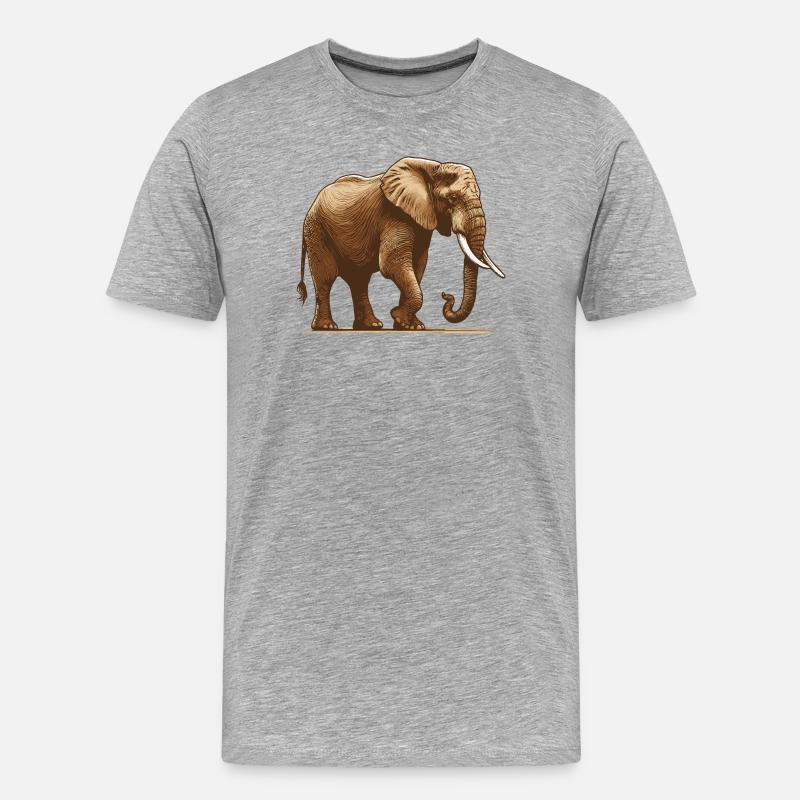 Elefant - Männer Premium Bio T-Shirt - Grau meliert