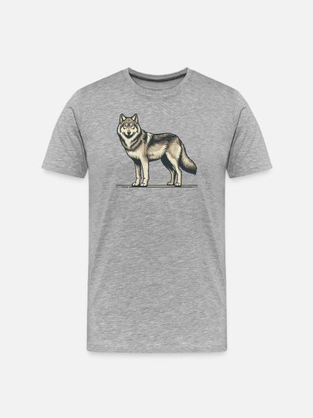 Wolf - Men's Premium Organic T-Shirt - heather grey