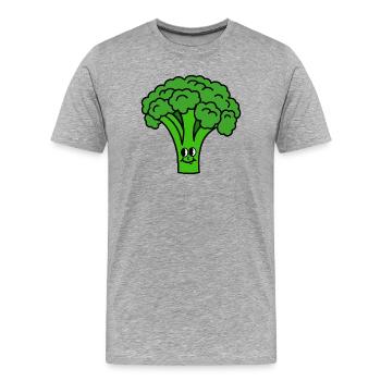 Broccoli - Men's Premium Organic T-Shirt - heather grey - Front - Damien (186cm)