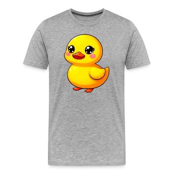 Caneton Canard Canard Canard - T-shirt bio Premium Homme - gris chiné - Devant - Damien (186cm)