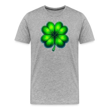 Trèfle à quatre feuilles - T-shirt bio Premium Homme - gris chiné - Devant - Damien (186cm)
