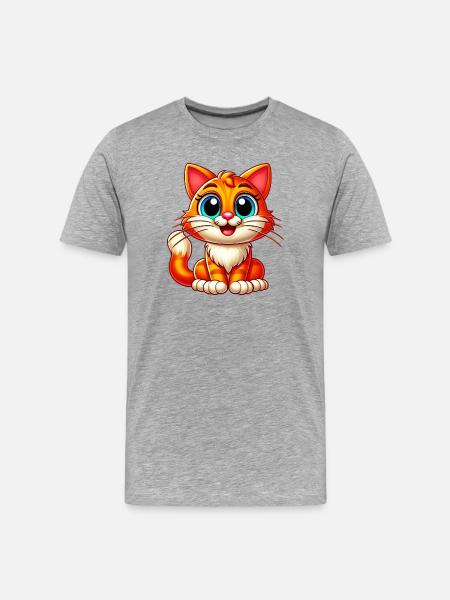 Chat - T-shirt bio Premium Homme - gris chiné