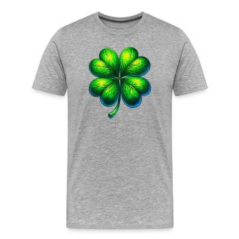 Four-leaf clover - Men's Premium Organic T-Shirt - heather grey - Front - Damien (186cm)