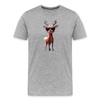 Deer, Antlers, Hunting, Deer, Reindeer, Red Deer, Hunter - Men's Premium Organic T-Shirt - heather grey - Front - Damien (186cm)
