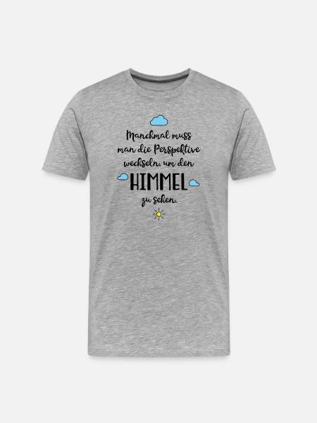 Positive Sprüche - Männer Premium Bio T-Shirt - Grau meliert