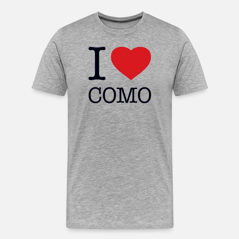 I LOVE COMO - Männer Premium Bio T-Shirt - Grau meliert
