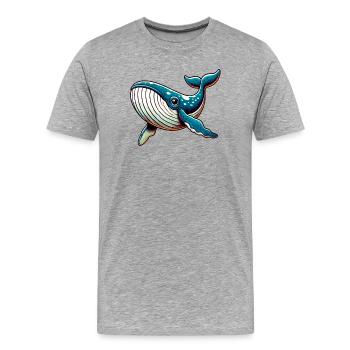 Wal - Männer Premium Bio T-Shirt - Grau meliert - Vorne - Damien (186cm)