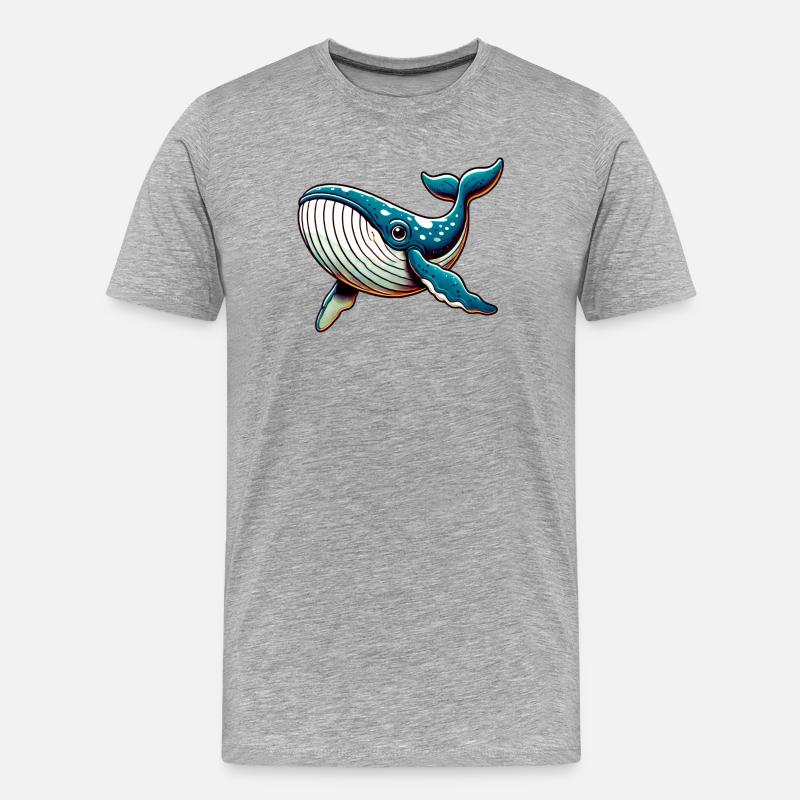Wal - Männer Premium Bio T-Shirt - Grau meliert