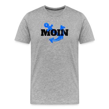Moin Hamburg Anker Hamburger Hafen Fan Stadt HH - Männer Premium Bio T-Shirt - Grau meliert - Vorne - Damien (186cm)