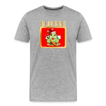 Père Noël AVOCAT HOCKEY SUR GLACE SUISSE - Men's Premium Organic T-Shirt - heather grey - Front - Damien (186cm)