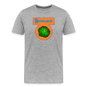 Raconte pas de salade - T-shirt bio Premium Homme - gris chiné - Devant - Damien (186cm)