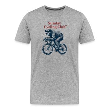 Sunday Cycling Club Faultier - Männer Premium Bio T-Shirt - Grau meliert - Vorne - Damien (186cm)