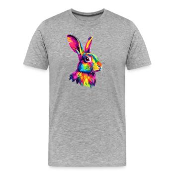 Bunny Rabbit Lover Hare Bunny Cute Bunnies - Men's Premium Organic T-Shirt - heather grey - Front - Damien (186cm)