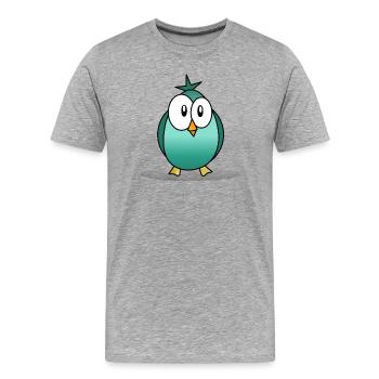 OWL. OWL. BIRD. NIGHT. NATURE. ANIMAL - Men's Premium Organic T-Shirt - heather grey - Front - Damien (186cm)