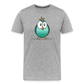 OISEAU. CHOUETTE. HIBOU. OISEAU. NUIT. NATURE - T-shirt bio Premium Homme - gris chiné - Devant - Damien (186cm)
