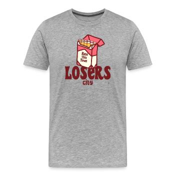 La vie de village - T-shirt bio Premium Homme - gris chiné - Devant - Damien (186cm)