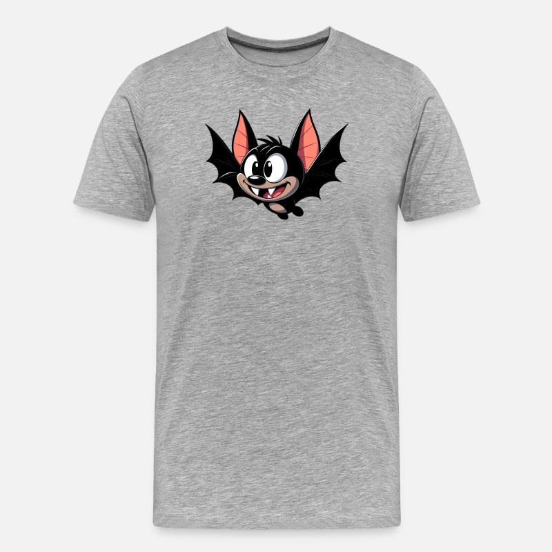 Fledermaus - Männer Premium Bio T-Shirt - Grau meliert
