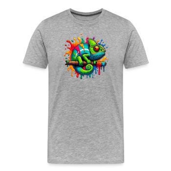 Chameleon - Men's Premium Organic T-Shirt - heather grey - Front - Damien (186cm)
