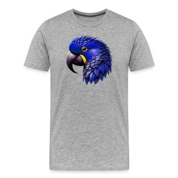 Perroquet - T-shirt bio Premium Homme - gris chiné - Devant - Damien (186cm)