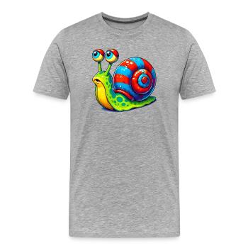 Schnecke - Männer Premium Bio T-Shirt - Grau meliert - Vorne - Damien (186cm)