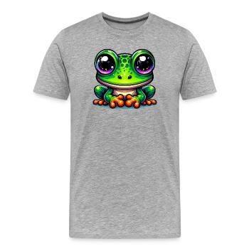 Frog - Men's Premium Organic T-Shirt - heather grey - Front - Damien (186cm)
