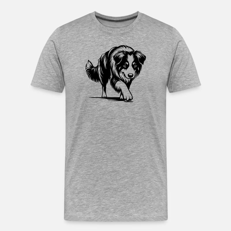 Australian Shepherd - Männer Premium Bio T-Shirt - Grau meliert