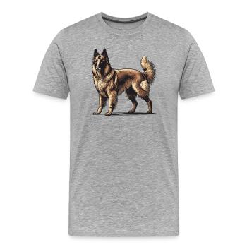 Schäferhund - Männer Premium Bio T-Shirt - Grau meliert - Vorne - Damien (186cm)